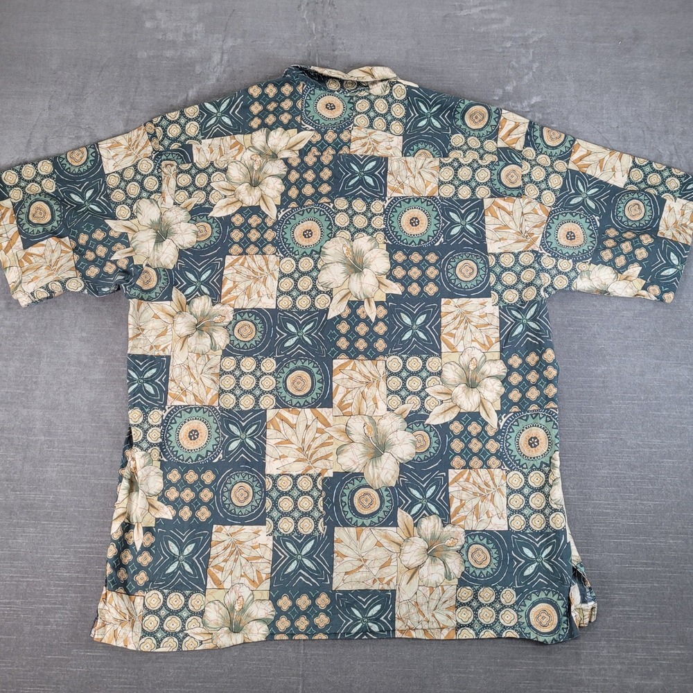 Tori Richard Mens Lg Hawaiian Aloha Shirt Floral Patchwork Short Sleeve Button - Picture 6 of 6